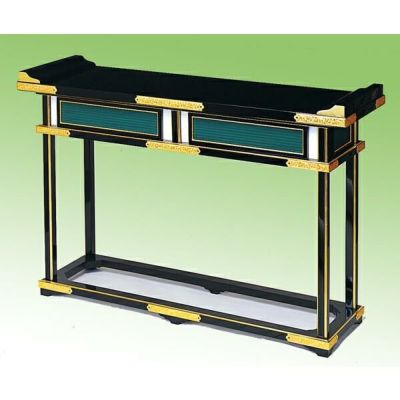 御所型立焼香机<br> 黒塗面金箔押・カシュー塗・金具付き 幅4尺(120cm) (1520-4001)