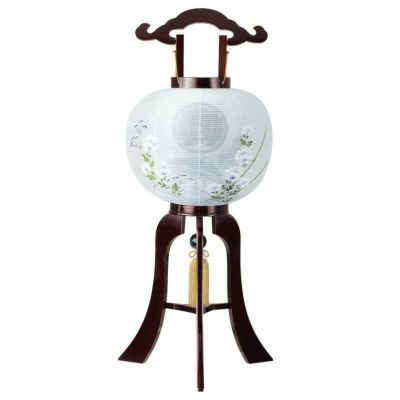 盆提灯 ブラウン色 No.065 家紋入り(11号 大内行灯 マグネット式 外絹張二重)/盆ちょうちん 灯燈 初盆 岐阜提灯 日本製 国産 ギフト 新盆