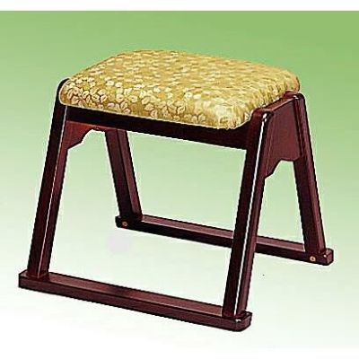 日本製 木製 本堂用椅子 （幅42ｃｍ×座高35cm） YR-350<br> スタッキング 背無し 寺院用椅子 寺院仏具 国産  (0700-3503)