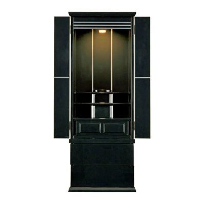 仏壇 モダン仏壇 「カシミロ」 紺色 15×40号 （v13-135-2）/家具調仏壇 床置き仏壇台付き リビング 上下セット
