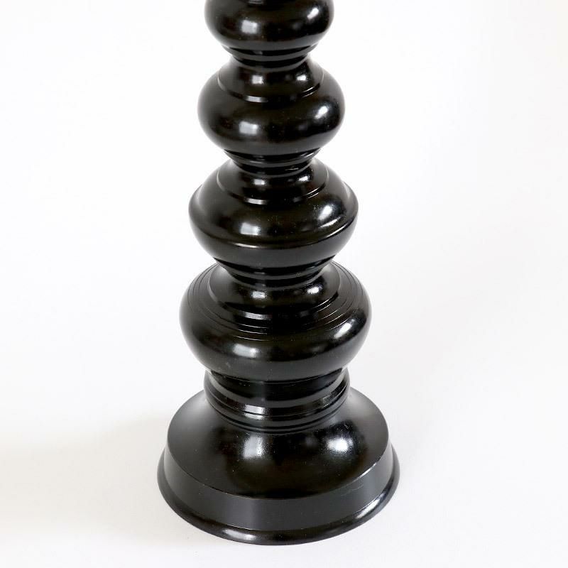 受注生産品につき返品不可※【寺院用仏具】ローソク立て（獅子掛）黒色