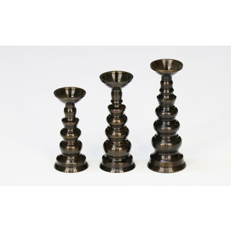 仏具 セット 【3点】銅器仏具 「色付」4寸 3具足 真鍮製 仏壇 花