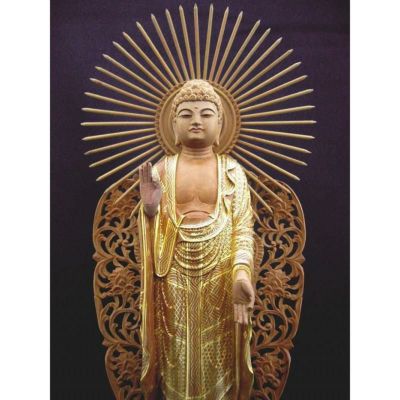 阿弥陀如来　東　総白檀　ケマン台　5寸 阿弥陀如来 東 総白檀 ケマン台 5寸 阿弥陀如来東総白檀ケマン台5寸