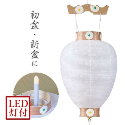 盆提灯 別上 柾 白紋天 No.60 (岐阜提灯 LED 初盆用)/盆ちょうちん お盆 灯燈 岐阜提灯 日本製 国産 白提灯 ギフト 盆提灯 新盆 吊り下げ 小さい