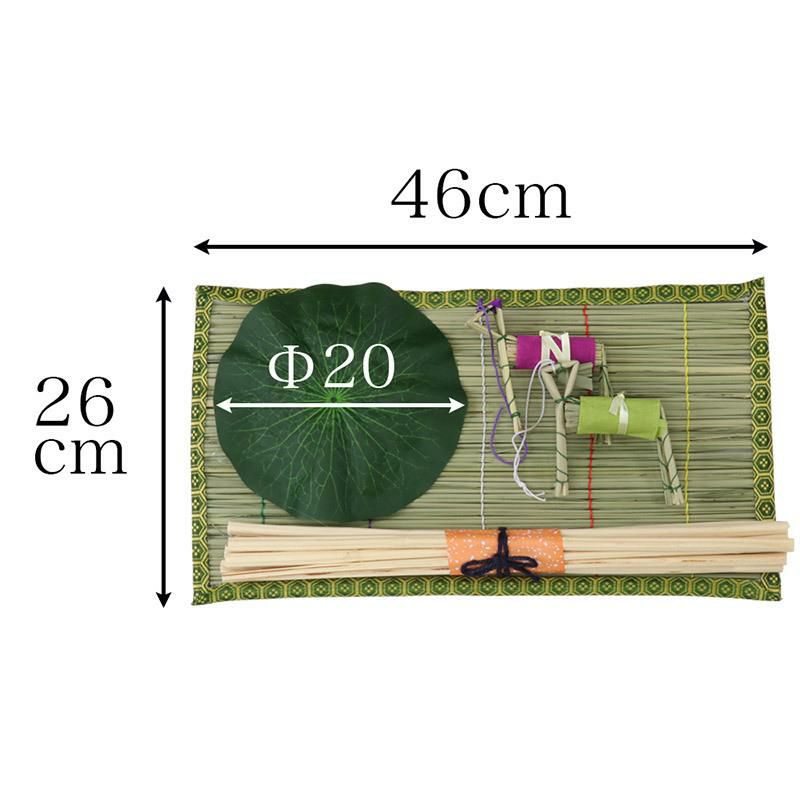 moma様リクエスト商品 真菰【叶い結び飾り】一重　七組 お盆飾り用 真菰(まこも)4点セット まこもござ 麻がら 蓮の葉