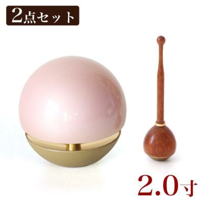 たまゆらりん ピンク 2寸 2点セット（本体+リン棒） お鈴 仏具 おりん リン 淡桃色 ミニ かわいい 仏壇 ももりん