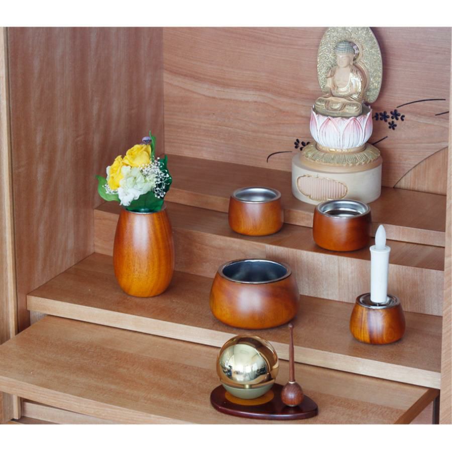 仏具 5点セット木製 「こだち」 5具足 モダン仏具 仏壇 仏具セット