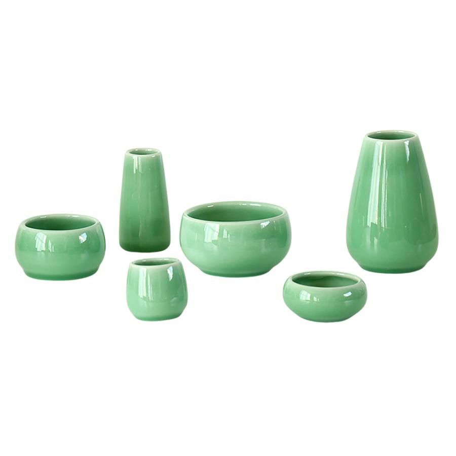 緑色の馬形陶器装飾品セット 緑色の馬形陶器装飾品セット 緑色の馬形陶器装飾品セット