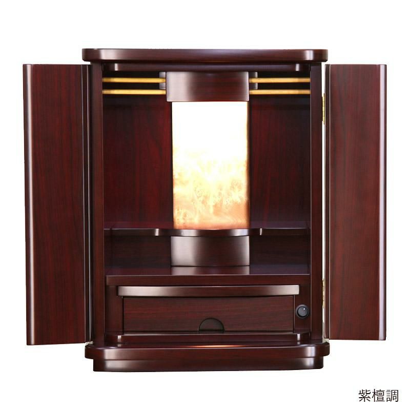 ミニ仏壇 「クラウン16号」 3色 家具調仏壇 モダン LED
