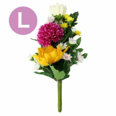 メール便無料 仏花(Ｌ) 造花（1束）高さ27cm 仏壇 仏具 花 お彼岸 お供え 枯れない