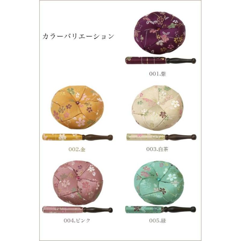 りん棒・りん座布団セット 【さくら柄】 2.8寸・3寸のおりん用