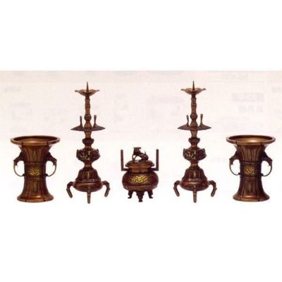 仏具 セット 【五具足】 木瓜菖蒲型 4寸/高級 仏壇仏具セット