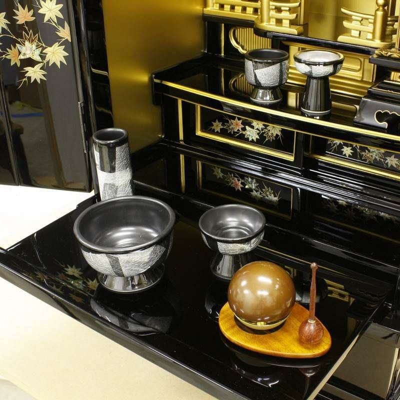 金仏壇 弥生25号 紅葉蒔絵入り 幅51cm おしゃれ モダン ミニ