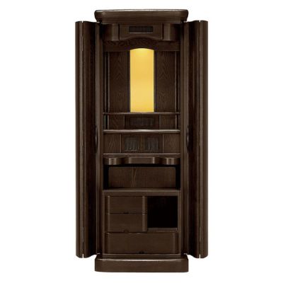 国産仏壇  「ロカルバー」 ダーク色 19×52号 （v13-049-1）/家具調 モダン 床置き 仏壇台付き リビング 上下セット
