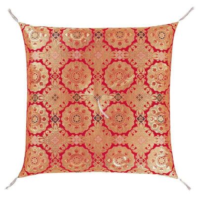 仏壇 座布団 御前座布団 「茶胴四釜 赤」 No.49 金襴/仏間用 仏前 お寺