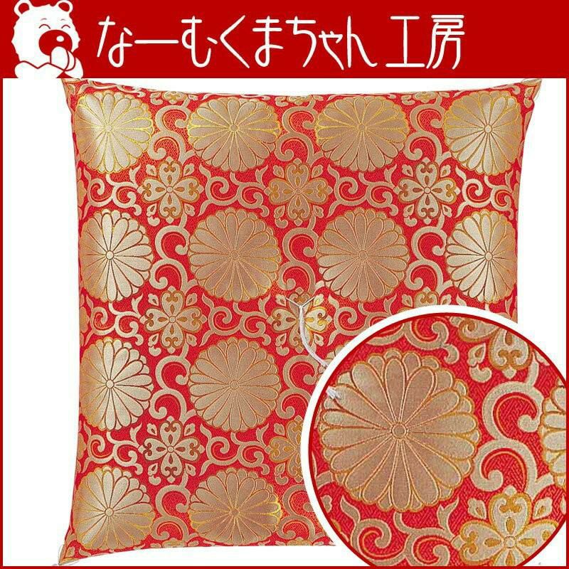 【仏具】【寺院仏具】金襴座布団 赤房 4枚セット 仏具【仏前座布団 （上） 四釜柄 赤】[仏壇座布団 導師布団 お寺