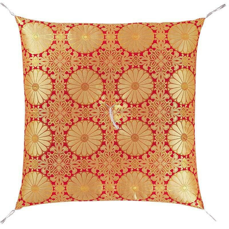 仏壇 座布団 御前座布団 「茶胴四釜 赤」 No.49 金襴/仏間用 仏前 お寺