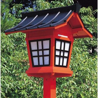 献灯篭 宮島 アルミニウム製 （朱色） 燈籠 献灯台 燈篭 神社 仏具灯篭