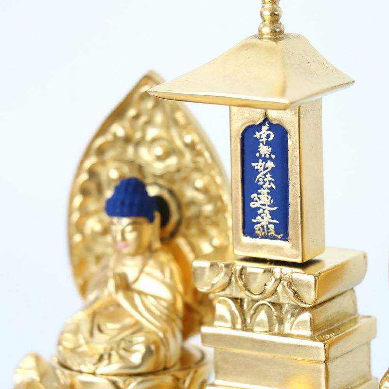三宝尊 [極小#85] 題目宝塔 釈迦如来坐像 多宝如来坐像 ◆白檀 木彫 仏像 三宝尊 [極小#85] 題目宝塔 釈迦如来坐像 多宝如来坐像 ◇白檀