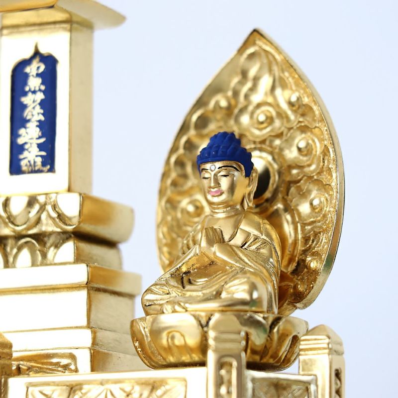 仏像 【純金箔】 三宝尊 1.0寸（高さ：255mm） 釈迦如来 多宝