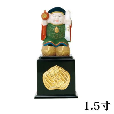 仏像 【木製】 彩色 大黒天 1.5寸（高さ：147mm）<br> 木彫 七福神 日蓮宗<br> 仏壇 仏具