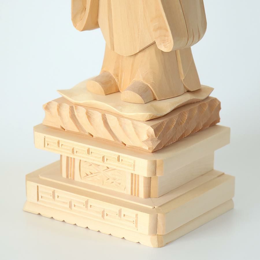 仏像 【総白木】 中山鬼子母神 3.5寸（高さ：175mm） 木彫