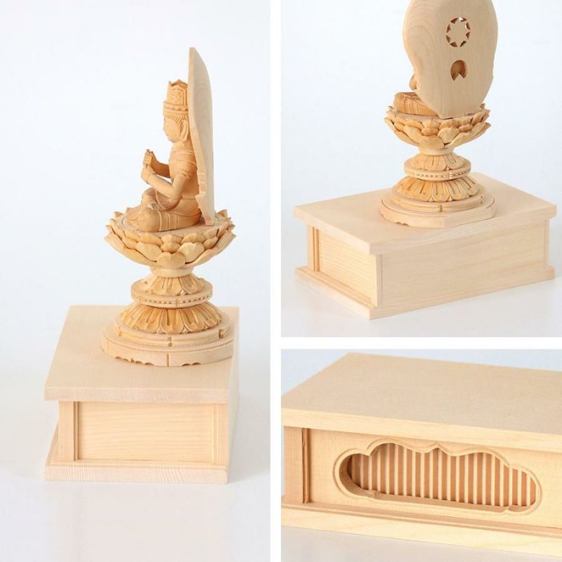 桧木製 四角仏像台【中サイズ】幅12.5cm お位牌 | 仏壇・位牌・神棚の