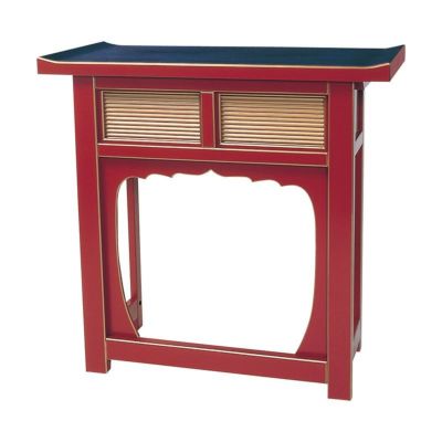 折畳式焼香机（天反） 2.5尺 朱塗面金塗天黒 日本製 (1603-2500)