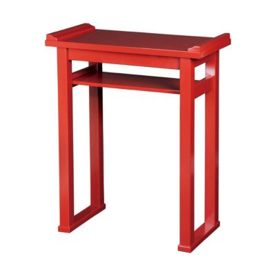 内陣用背高経机 棚付 朱塗 2尺 日本製 (1140-1100)