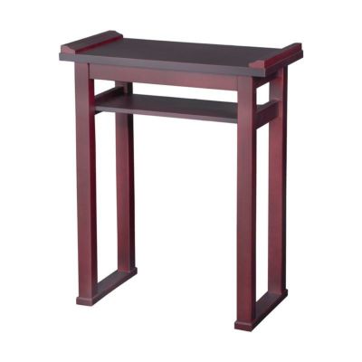 内陣用背高経机 棚付 花梨色 2尺 日本製 (1140-1200)